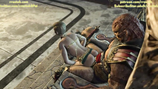 Shao Kahn and his servant Concubine sub THREE DIMENSIONAL Mortal Kombat 11 Toon