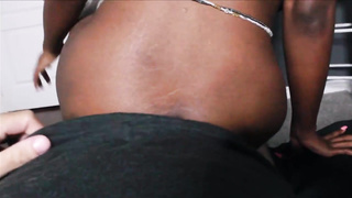 First-Timer Dark-Hued stunner with blond hair is deep throating schlong to make it rock-hard for her cooch