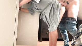 Harmless gf banged from behind - she yells and luvs it