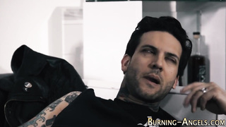 Tattooed brown-haired got bashed from the back, while her accomplice was on his way home