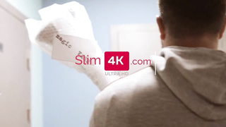 Petite boobed, Russian brown-haired, Cornelia Quinn invited 2 studs to stop by and screw her brains out