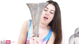 Petite boobed, Russian brown-haired, Cornelia Quinn invited 2 studs to stop by and screw her brains out