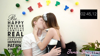 Succulent damsel, Jamie Youthful is making out with a boy she would like to plow