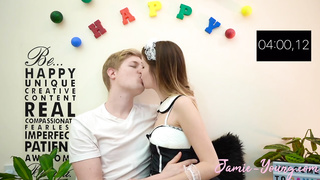 Succulent damsel, Jamie Youthful is making out with a boy she would like to plow