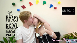 Succulent damsel, Jamie Youthful is making out with a boy she would like to plow