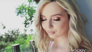 Tasty platinum-blonde in sheer underwear, Lexi Lore got humped in the bum and loved it a plenty of