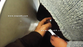 Stranger Fondle & Fingerblasting Gal's Gash inwards a Crowded Metro Teach