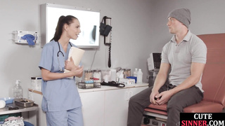 Beautiful nurse nailed and eaten out by patient