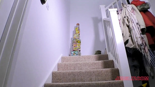 Kinky blond in ebony footwear with high stilettos, Melody is fapping all day or getting romped