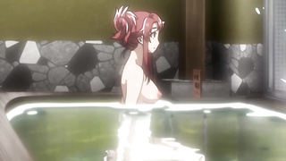 Toon honeys are rubbin' each other in a public tub, because it perceives so satisfying