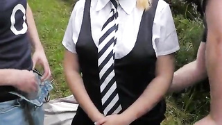 Guiltless Student Tia gets no condom pounded by strangers in public