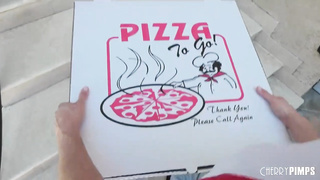 Seth Gamble, a marvelous pizza delivery fellow, is drilling a smoking super-fucking-hot, ash-blonde doll  in her home