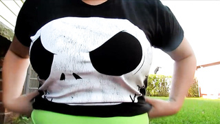 Horny chick is squashing her turgid milk cans while lactating in front of the camera, just for joy