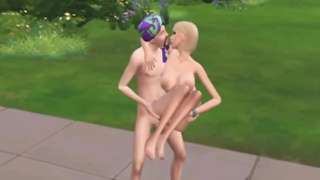 Animation gals are having a mischievous 3 way with a splendid stud, in the late afternoon