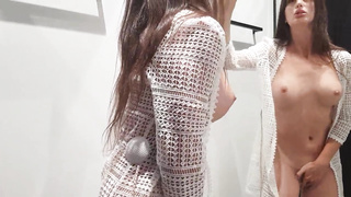 Fapping in the supermarket's fitting guest room