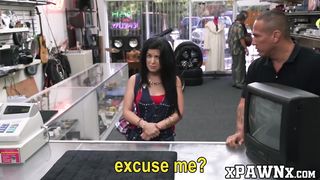 Glamorous female makes a appetizing deal boinking the pawnbroker