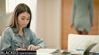 BLACKED Diminutive Riley Reid attempts Large Dark-Hued Trouser Snake in her Bum