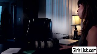 Naughty Kenna James likes to gobble Riley Reids moist cunny and pink pucker