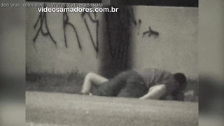 Fledgling camera guy films homeless people poking rapidly