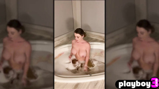 Extraordinaire gigantic innate hooters COUGAR Sophie Dee posed in the jacuzzi after scorching striptease