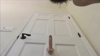 Dark-Haired cougar with meaty, rigid hooters is nude and using fuck-fest playthings to make herself jizz