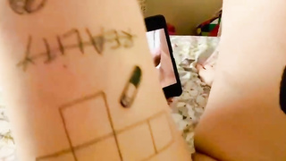 Uber-Cute woman is tugging while eyeing a facial cumshot compilation of Peter North, because it arouses her