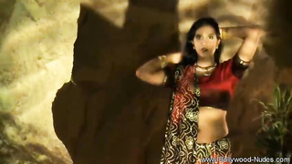 Enthralling, Indian black-haired is dancing and taking off her clothes, in front of the camera