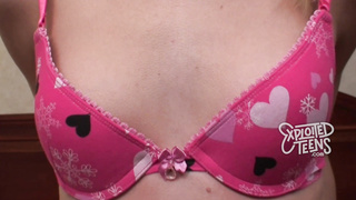 Blonde teen newbie with beautiful blue eyes sucks cock