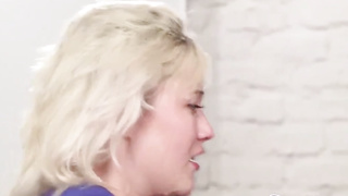 Brit towheaded is deep-throating a ample, dark-hued cock while getting penetrated stiff, from the back