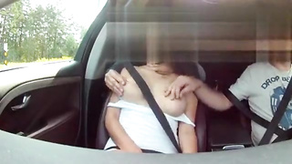 Stranger and my Beau are Frolicking with my Nicest Jugs while Driving