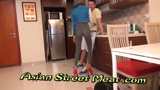 Chinese honey loves to get roped up and pulverized rigid in a motel guest room, until she pops