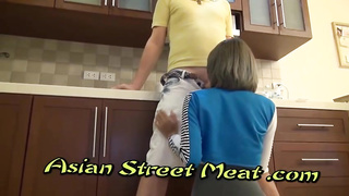 Chinese honey loves to get roped up and pulverized rigid in a motel guest room, until she pops