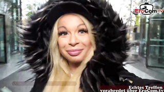 Ash-Blonde with voluptuous lips and enormous, rock-hard mammories is about to penetrate a ultra-kinky dude for money