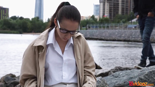 Gorgeous boy is gobbling and porking his fresh gf's vagina, in the middle of the day