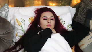 Crimson haired gal with XXL bra-stuffers is railing her fresh ravage nymph, in front of the camera