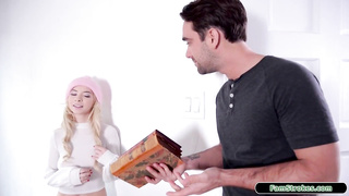 Pretty blondie girl, Valentine is privately having horny fucky-fucky with her step- stepbro and loving it