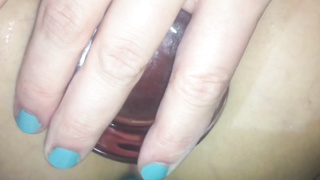 Ultra-Kinky stunner with humungous, rigid udders is stroking with a immense faux-cock and even nailing her arse