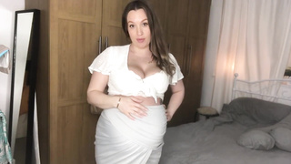 Powerfully preggie black-haired is about to get nude, fellate manhood and have fuck-a-thon until she jizzes