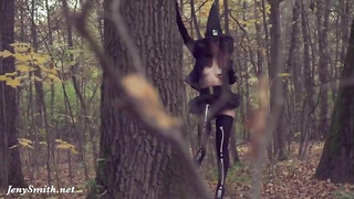 Jeny Smith got nude in a local woods and even began pawing herself a bit