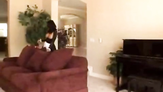 Super-Sexy Brazilian maid is having a bunch of work to do when her chief is at home