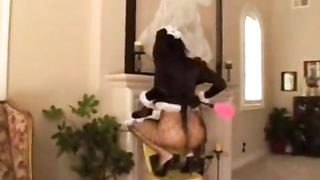 Super-Sexy Brazilian maid is having a bunch of work to do when her chief is at home