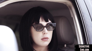 Busted blond blowing cheating guy before sex