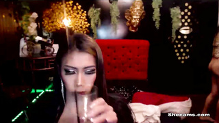 Big Breast Tranny Couple Loves Anal