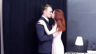 Redhead glam babe plowed by her man