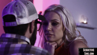 Bigtit blond babe pussylicked before cowgirl