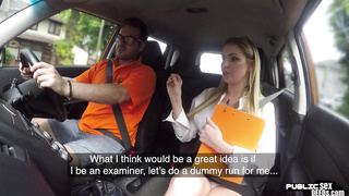 Public uk driving student doggystyled in car