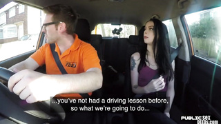 Public british babe doggystyled by instructor