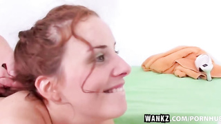 Helena got a popshot all over her unshaved muff, after inhaling her paramour's hard-on and getting romped