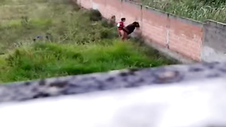 Crazy duo was caught on gauze while drilling in a public place, during the day