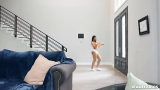 Mexican black-haired with huge bod, Luna Starlet had rectal fuck-a-thon with a splendid, milky stud